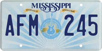 MS license plate AFM245