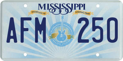 MS license plate AFM250