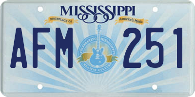 MS license plate AFM251