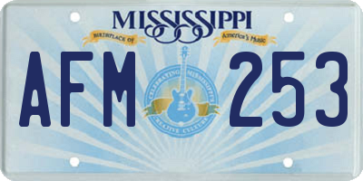 MS license plate AFM253