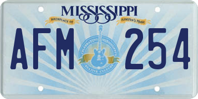 MS license plate AFM254