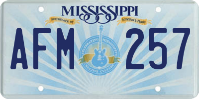 MS license plate AFM257