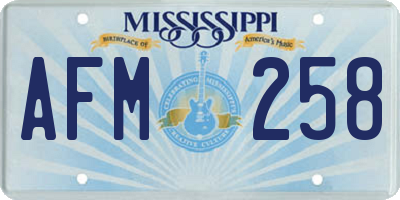 MS license plate AFM258