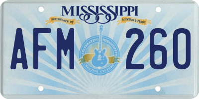 MS license plate AFM260
