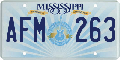 MS license plate AFM263