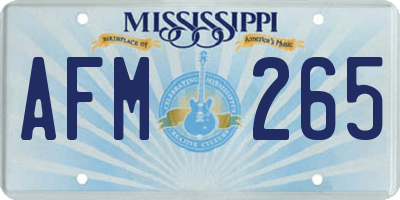 MS license plate AFM265