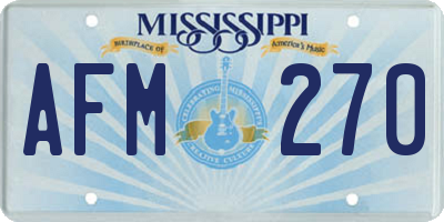 MS license plate AFM270