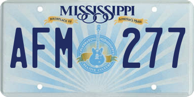 MS license plate AFM277