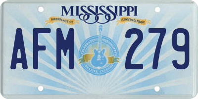 MS license plate AFM279
