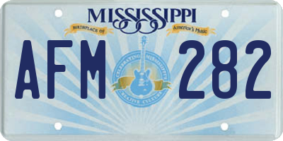 MS license plate AFM282