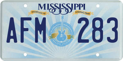 MS license plate AFM283