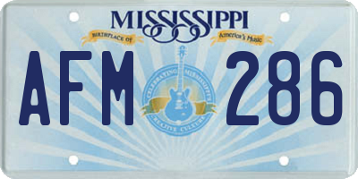 MS license plate AFM286