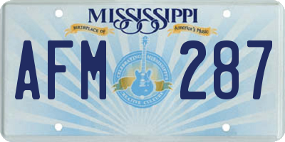 MS license plate AFM287