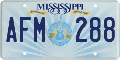 MS license plate AFM288