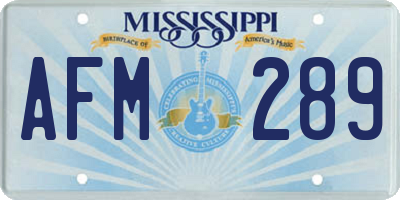 MS license plate AFM289