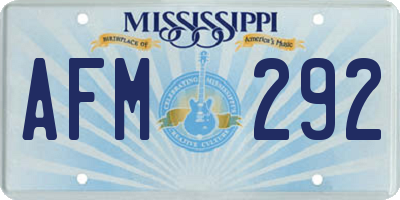 MS license plate AFM292