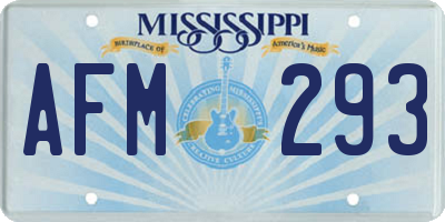 MS license plate AFM293