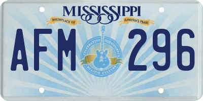 MS license plate AFM296