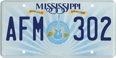 MS license plate AFM302
