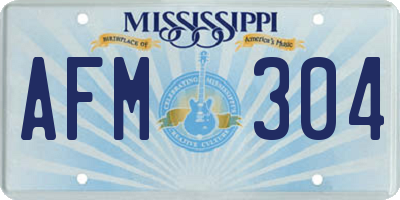 MS license plate AFM304