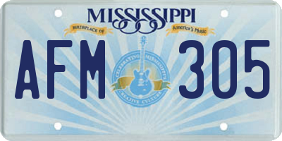 MS license plate AFM305