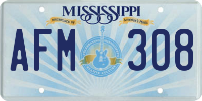 MS license plate AFM308