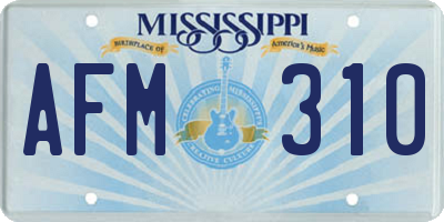 MS license plate AFM310