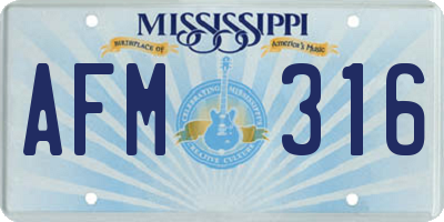MS license plate AFM316