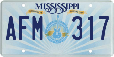 MS license plate AFM317