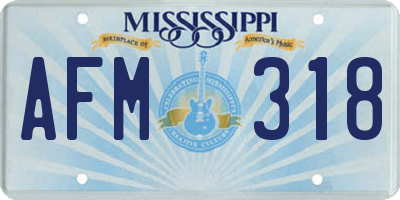 MS license plate AFM318