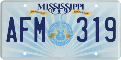 MS license plate AFM319