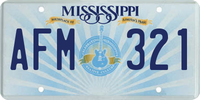 MS license plate AFM321