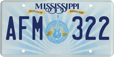 MS license plate AFM322
