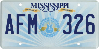 MS license plate AFM326