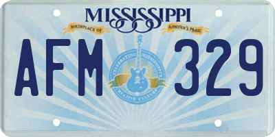 MS license plate AFM329