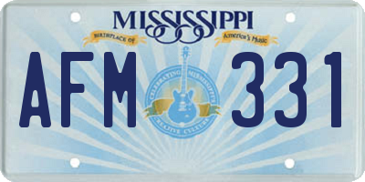 MS license plate AFM331