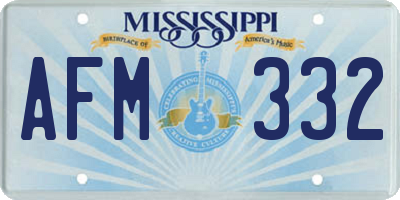 MS license plate AFM332