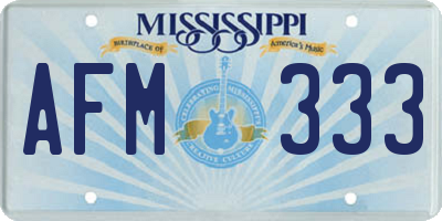 MS license plate AFM333