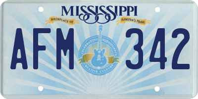 MS license plate AFM342