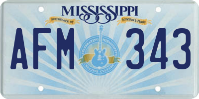 MS license plate AFM343