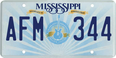 MS license plate AFM344