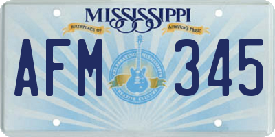 MS license plate AFM345