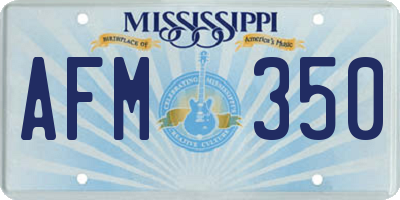 MS license plate AFM350