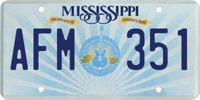 MS license plate AFM351