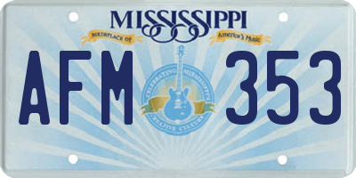 MS license plate AFM353