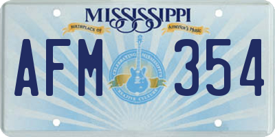 MS license plate AFM354