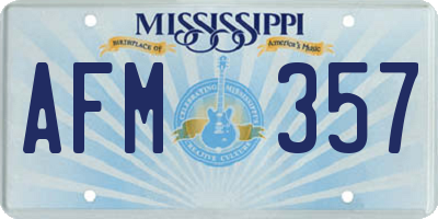 MS license plate AFM357