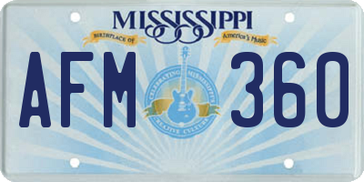 MS license plate AFM360