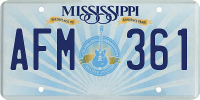MS license plate AFM361