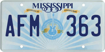 MS license plate AFM363